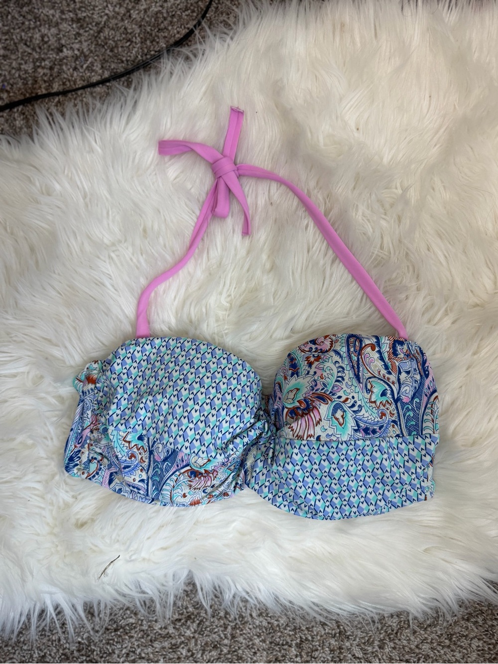 Victoria's Secret Pink-Strap Paisley & Geometric Bandeau Top